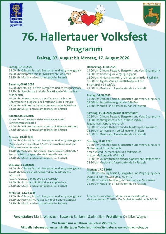 Grossansicht in neuem Fenster: Volksfest Programm 2026